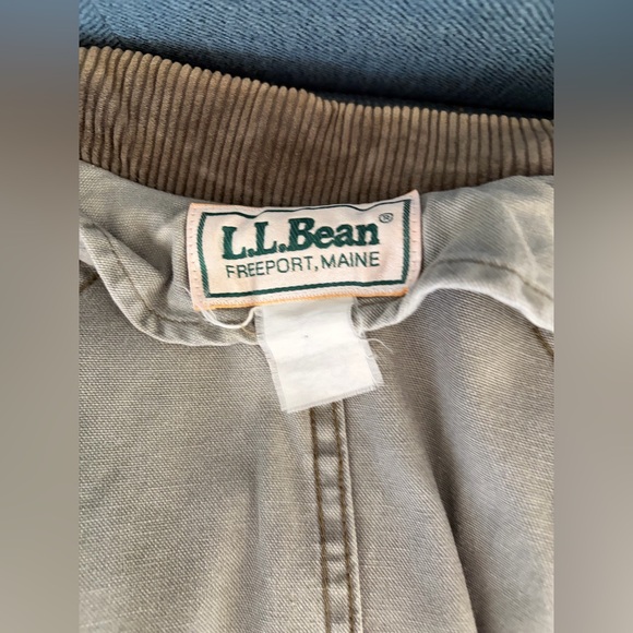 Rare Vintage 90 LL Bean Gray Barn Coat Corduroy Collar Oversized Workwear Jacket - Picture 9 of 9